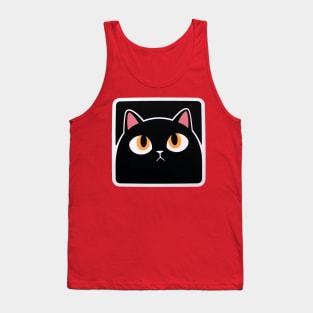 Black cat with yellow eyes polaroid Tank Top